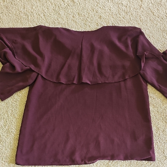 Ann Taylor Red Ruffled Tie Front Blouse - Picture 6 of 8